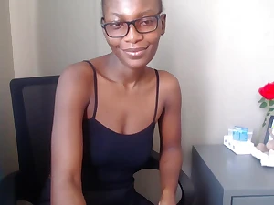 Black cutie Cute moans for a doggystyle pounding in homemade film over